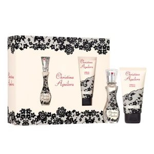 Christina Aguilera – Set SIGNATURE, Eau de Parfum Spray 30 ml, Floral y Oriental, con Notas de Jazmín, Peonía y Vainilla, y Gel de Ducha Perfumado de 50 ml, Set Regalo para Mujer