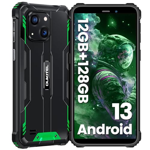 OUKITEL WP32 Movil Resistente 12GB+128GB /1TB, Android 13 Teléfono Irrompible, 6.0" HD+ Movil Antigolpes, 6300mAh Batería, Cámara 20MP, Face ID/NFC/GPS/OTG/Dual SIM 4G/IP68/69K Movil Todoterreno