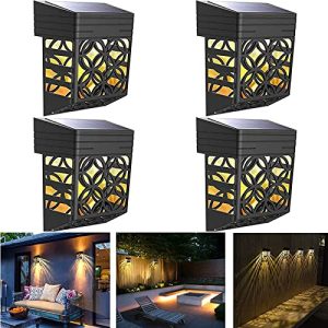 Miavogo Lámparas solares de pared para exteriores, 4 unidades, lámparas solares decorativas de pared, resistentes al agua, IP54