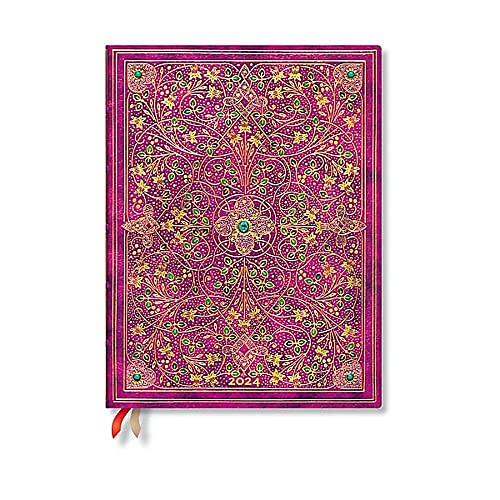 Diamond Jubilee (Sangorski & Sutcliffe) Ultra Vertical 12-month Dayplanner 2024 (Elastic Band Closure)