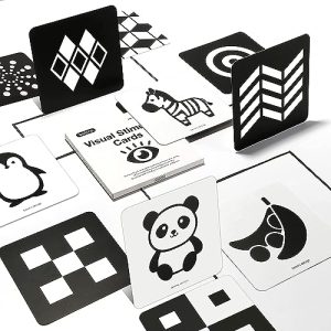 Beiens Tarjetas Flashcards Bebe,0 3 6 12 36 Meses Juguetes en Blancas y Negras Comparó Las Tarjetas para la Estimulación Visual del Bebé,20 PCs 40 Pages 14 x 14 cm, Regalo Educativo para Bebés