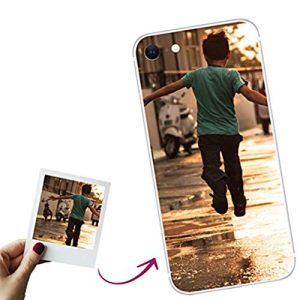 Mookase Funda para iPhone SE 2020 Personalizada para TU MÓVIL con Imagen O Texto, Carcasa Personalizable, Gel Flexible, Borde Trasparente, Regalo Original