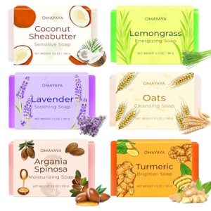 Set de jabones en pastilla, 6 x 100g Set de jabones naturales, Regalos para mujeres, Jabón de ducha,Jabón artesanal, Regalo para Navidad, Día de la Madre y cumpleaños