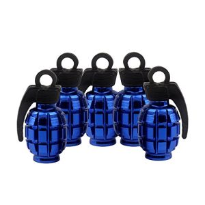 SENZEAL 5 x Aleación de Aluminio Granada de Mano camión Motocicleta Rueda Rueda Tapa de válvula de neumático Tapa de válvula (Azul)
