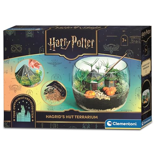 Clementoni - Terrarium Harry Potter - Juego Educativo a Partir de 7 años - Laboratorio de Ciencias, Cabaña de Hagrid - CREA Ecosistema en Miniatura y Aprende de Plantas, 19248