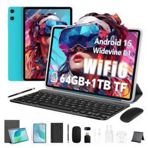 TECLAST P33 Tablet 10 Pulgadas Android 15, 64GB+3TB TF, 2GHz Octa-Core, Widevine L1/WiFi 6/Bluetooth 5.4/3.5mm Jack/Tablet Teclado+Lápiz+Funda+Auriculares, 2026