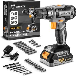 Taladro eléctrico inalámbrico: DEKOPRO Taladro inalámbrico de 20 V taladro inalámbrico con batería y cargador, kit de taladro de 20 voltios