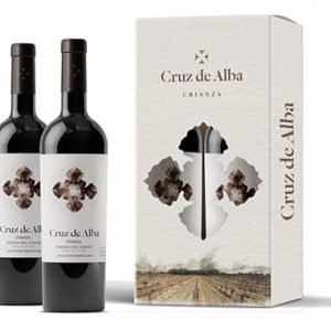 Cruz de Alba – Vino Tinto Ecológico, D.O. Ribera del Duero – Vino Biodinámico Crianza – Estuche de lujo, ideal para Regalo2 Botellas x 750 ml