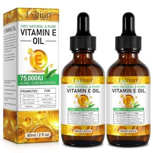 Vitamina E Liquida Pura, Vitamina E para la Cara, Aceite de Vitamina E para Rostro, Cabello,Uñas y Piel 100% Natural d-Alfa-Tocoferol,120 ML Antienvejecimiento Contra Arrugas,para Cicatrices y Estrías