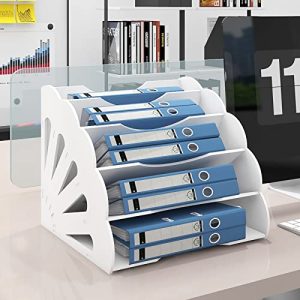 PUNCIA Archivador de Documentos A4 Soporte de papel 5 Bandejas PVC Escritorio Organizador de Archivos Bandeja de Papel Almacenamiento para Oficina Sala de Trabajo Escuela Oficina