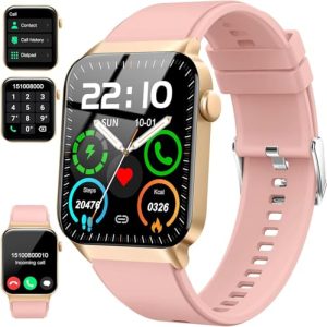 Reloj Inteligente para Hombre y Mujer, 1,85 Pulgadas, HD, Bluetooth, efectuación/Respuesta de Llamadas, 110 + Reloj Inteligente Deportivo con pulsómetro, podómetro, SpO2/sueño, Impermeable IP68
