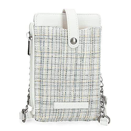 Pepe Jeans Oana Bandolera Portamóvil Blanco 9,5x16,5 cms Poliéster con detalles en Piel Sintética