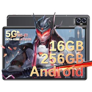 UJJ Tablet 11 Pulgadas Android con Octa-Core 2.0 GHz, 16GB RAM + 256GB ROM (TF 2TB), 8600mAh, Certificado GMS, 5MP+3MP+2MP, 5G WiFi, Bluetooth 5, Tablet con Teclado Nueva Tableta Widevine L1 Ave Grey