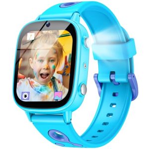 Reloj Inteligente Niños Smartwatch con Audiolibros – 1.8″ IPS Smart Watch Niña con Aprendizaje 26 Juegos IP68 Impermeable Linterna Cámara Reproductor MP3 Regalo Cumpleaños Navideño para Niños Niñas