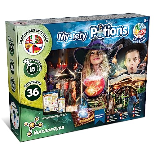 Science4you Pociones Mágicas Misteriosas - USA el Caldero Mágico y CREA Tus Pociones, Juego de Magia para Niños, Manualidades con Caldero Mágico, Regalo para Niños y Niñas 7 8 9 10 11 12+ Años