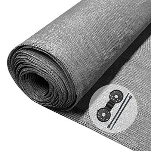 VOUNOT® Malla Sombreo y Ocultación 1.5×20m, Valla Privacidad 150 g/m² HDPE Protección UV, Red de Sombra con Clips y Bridas, para Jardín, Huerto, Balcón, Gris