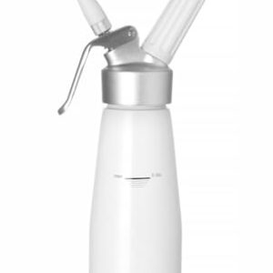 HENDI Dispensador de crema, incluye juego de 3 boquillas de polipropileno y cepillo de limpieza, espumas frías, 0,5 L, 80 x 260 mm, aluminio, color blanco