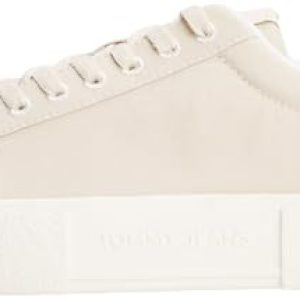 Tommy Jeans Flatform Sneaker Mujer con Plataforma, Marfil (Newsprint), 40