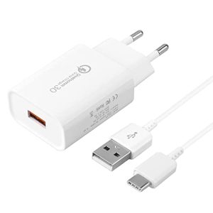 Enchufe Cargador USB, Banco de Alimentación de Carga Rápida con 1.5M USB C Cable Compatible con Samsung Galaxy S21,S20 FE, S10,S9,S8 Plus, A13 A54 A53 A71 A32 A42 A33, Z Flip3,Z Fold3,M53 5G, Huawei