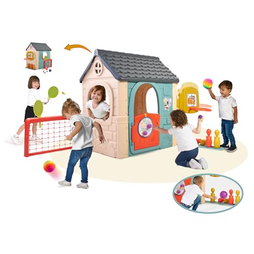 FEBER - Casual 6 Activities House, Casa con 6 Actividades de Juego, Accesorios Incluidos para los Juegos, Colores Resistentes a la Luz Solar, Montaje Fácil, A Partir de 3 años, Famosa (FEH23000)