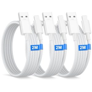 Cable iPhone 2M 3Pack [MFi Certificado], Cablo iPhone Carga Rapida Cable Cargador para Apple iphone 14/13/12/11/XR/XS/X/8/7/6/5/SE, iPad, AirPods, iphone cable USB A Lightning iphone Charger cable
