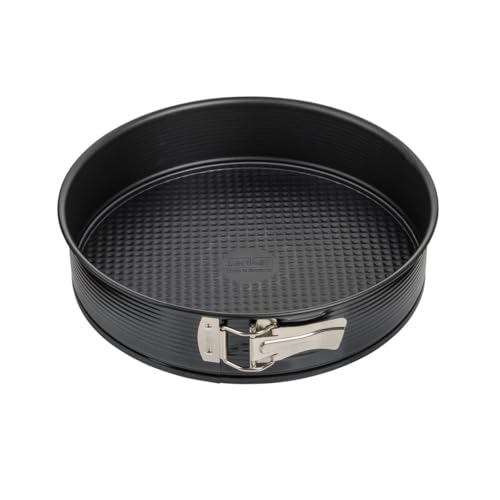 ZENKER Molde repostería para bizcocho, desmontable 1 fondo en acero con revestimiento antiadherente Teflon. Black Metallic. Negro. 28x6,5cm. 1 ud