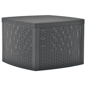 SATURNIA 8330145 Mesa Resina Auxiliar Simil Rattan Cofre 53x53x40 cm.