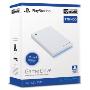 Seagate Game Drive PS4/PS5 2TB, disco duro externo portátil, 2.5 pulgadas, USB 3.0, blanco, LED azul, incl. 2 semanas Playstation+, Rescue Services (STLV2000202)