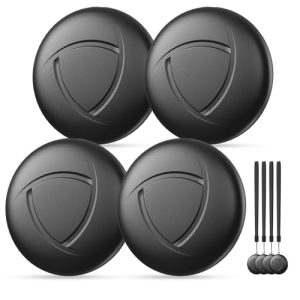 Localizador Bluetooth Negro 4 Pack – Smart Tracker Tag Funciona con Apple Buscar (Sólo iOS 14.5+), Encuentra Teléfono y Llaves, Rastreador GPS Impermeable para Carteras y Maletas, Batería Reemplazable