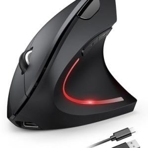 PROMOCIÓN: TECKNET Ratón Ergonómico Recargable, 4800DPI 2.4GHz Ratón Vertical Silencioso, Ratón Inalámbrico 6 Botones con Receptor USB para PC, Ordenador, Portátil, Mac, Negro en promoción