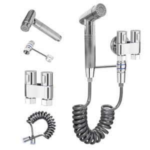 Bidet Handbrause für Toilette, Ducha Higienica para WC, Grifo Bidet para WC 1,5 Meter, Válvulas de Latón Cromado, Bidet para Inodoro para la limpieza íntima Limpieza del Baño
