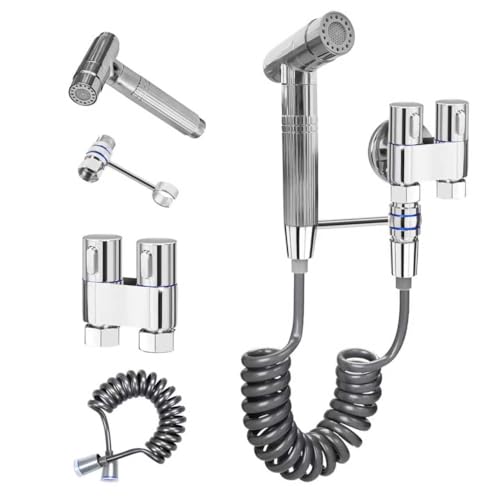 Bidet Handbrause für Toilette, Ducha Higienica para WC, Grifo Bidet para WC 1,5 Meter, Válvulas de Latón Cromado, Bidet para Inodoro para la limpieza íntima Limpieza del Baño