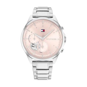 Tommy Hilfiger Reloj Analógico de Cuarzo Multifunción para Mujer con Correa de Acero Inoxidable Plateada – 1782414