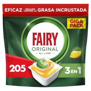 Fairy Original Todo En Uno Cápsulas De Lavavajillas, Limón, 5 x (21+20) Cápsulas, Efectivas Incluso En La Grasa Reseca