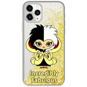 ERT GROUP Funda para teléfono móvil Apple iPhone 11 Pro MAX Original y con Licencia Oficial de Disney con diseño Cruella 006, con Efecto desbordante de Purpurina