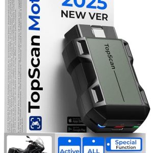 TOPDON TopScan Moto OBD2 Diagnosis para Motocicleta, Diagnosis Coche Multimarca para Motocicleta, Compatible con Harley/Ducati/BMW/Kawasaki/Suzuki/Yamaha/Honda, Todos los Sistemas