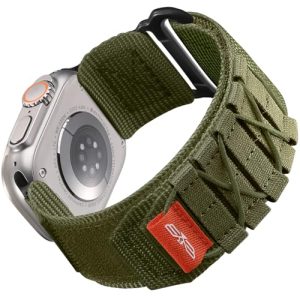 Bandletic Nylon Correa compatible con Apple Watch Ultra/Ultra 2 49mm 45mm 44mm 42mm, Correa Deportiva Al Aire Libre para iWatch Ultra/Ultra 2/Series 9 8 7 6 5 4 3 2 1, M-Verde