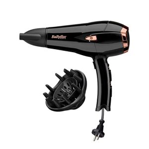 REBAJADO: Secador de Pelo BaByliss Retráctil – Secador potente de 2000 W, Cable retráctil para mayor comodidad, Tecnología iónica antiencrespamiento, 3 ajustes de temperatura y 2 velocidades, Negro, D373E con oferta