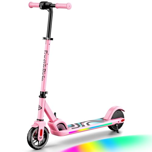 CHOLLO: FanttikRide C9 Pro Patinete Electrico Niño para estaturas de120-160 cm, Luces Arcoíris Coloridas, 8/13/16 km/h, Alcance de 8 km, Pantalla LED, Altura Ajustable, Plegable, para Niños hasta 60 kg,Rosa | Oferta Amazon