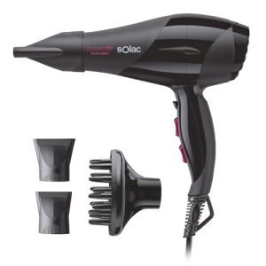 CHOLLO: Solac – Secador de Pelo SP7170 Expert 2600 Tourmaline, 2600W, 2 Velocidades + 3 Temperaturas, Aire Frío, Difusor, Función Iónica Antiencrespamiento, Secado Rápido, Cable 180 cm, Negro con oferta