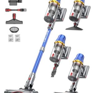 ¡GRAN PRECIO! Huhuba H9 Aspiradora sin Cable 58Kpa/650W/80Min, Aspirador Vertical Potente con Pantalla Táctil LED, Autoportante, Cepillo de Suelo Antienredos Mejorado para Suelos/Alfombras/Pelo de Animales, Azul en promoción