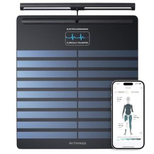 OPORTUNIDAD: WITHINGS Body Scan – Báscula wi-fi conectada para mejorar su salud, báscula de medidor de impedancia, análisis de composición corporal, grasa corporal, masa muscular, masa de agua, electrocardioga. en promoción