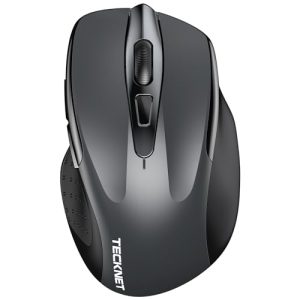 REBAJADO: TECKNET Ratón inalámbrico , 3 Modos: 5,0/3,0+2,4 GHz, 4800DPI y diseño ergonómico, 30 Meses, ratón inalámbrico silencioso para portátil, PC, Windows, MacOS y Android-Gris en promoción