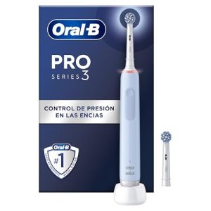 DESCUENTO: Oral-B Pro 3 3000 Cepillo de Dientes Eléctrico con Mango Recargable y 2 Cabezales, Diseñado por Braun, Regalos Originales para Mujer y Hombre – Azul con oferta