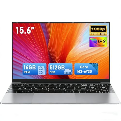 FUNYET Ordenador Portátil, 2026 Laptop de 15,6 , 16GB 512GB SSD,Portátil Core M3-6Y30, IPS FHD 1920 x 1080 Notebook Laptop,180°Cierre Abierto, 5000 mAh, Ranura para Tarjeta TF, Estudiante al mejor precio