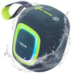 DESCUENTO: RIENOK S2 Altavoz Portátil 5.3 Potente Pequeño Impermeable con Radio FM Emparejamiento Estéreo Apoya Tarjeta SD Disco U y AUX, Teal | Oferta Amazon