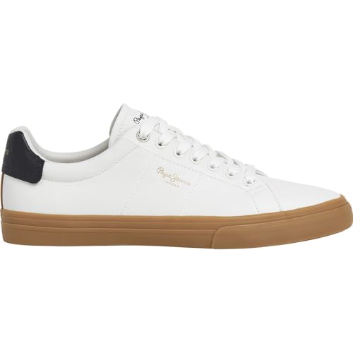 CHOLLO: Pepe Jeans Kenton Base M - Tenis para Hombre, Beige Crudo Blanco, 46 EU