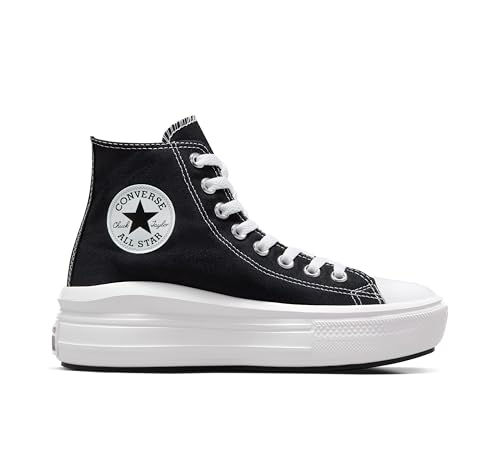 CHOLLO: Converse Move Platform Hi Zapatillas Negras/Blancas para Mujer-UK 4 / EU 36.5 con oferta