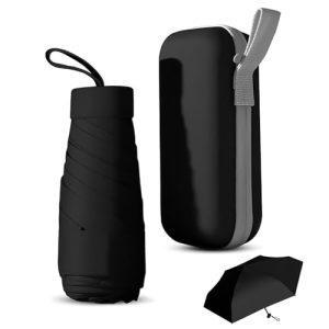 OFERTA: Amexo Mini Paraguas Plegable con Estuche, Paraguas Pequeño con 6 Costillas Paraguas Compacto Paraguas Resistente al Viento Paraguas Viaje Resistente a los Rayos UV para Mujer Hombre Niños en promoción