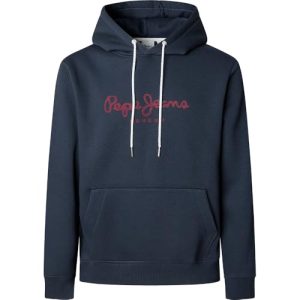 Pepe Jeans Macbeth – Sudadera Lisa con Capucha para Hombre, Azul , XS, Azul , XS con oferta